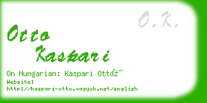 otto kaspari business card
